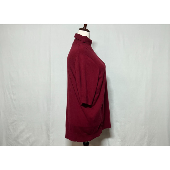 Torrid Sweater Womens 3X Red Super Soft Turtleneck Pullover Short Sleeve NWT - Picture 4 of 11